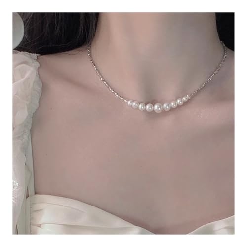 Bamboo Sea Halsketten, Elegante Perlenkette for Damen, zierliche Schlüsselbeinkette, zarte Halskette, Schmuckgeschenk Halskette für Damen Bamboo Sea Halsketten, Elegante Perlenkette for Damen, zierliche Schlüsselbeinkette, zarte Halskette, Schmuckgeschenk Halskette für Damen von Bamboo Sea