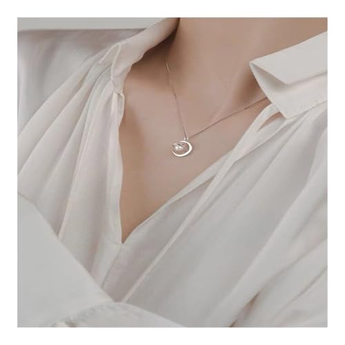 Bamboo Sea Halsketten, Halskette mit himmlischem Mond- und Sternanhänger for Frauen, Schmuck, Geschenk for den Alltag und besondere Anlässe Halskette für Damen(Silver) von Bamboo Sea