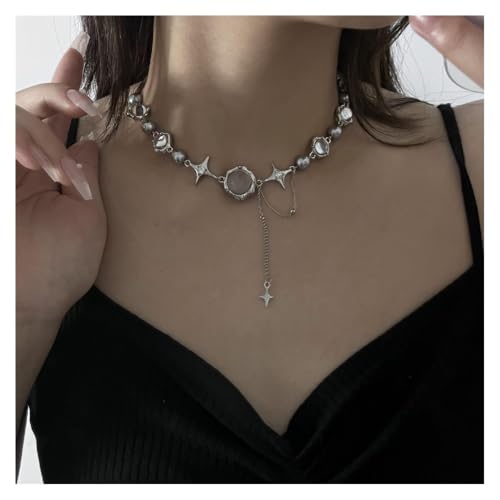 Bamboo Sea Halsketten, Kreuz-Mondlicht-Zirkon-Fransen-Halskette, Damen-Patchwork-Accessoires, Mädchen-Halskette Halskette für Damen Bamboo Sea Halsketten, Kreuz-Mondlicht-Zirkon-Fransen-Halskette, Damen-Patchwork-Accessoires, Mädchen-Halskette Halskette für Damen von Bamboo Sea