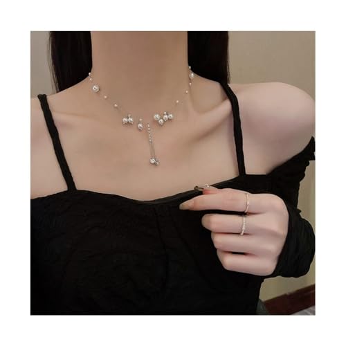 Bamboo Sea Halsketten, Luxus- und Nischenperlenkette for Frauen mit vielseitigem Temperament, Diamant-Schlüsselbeinkette Halskette für Damen Bamboo Sea Halsketten, Luxus- und Nischenperlenkette for Frauen mit vielseitigem Temperament, Diamant-Schlüsselbeinkette Halskette für Damen von Bamboo Sea