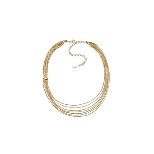 Bamboo Sea Halsketten, Mehrschichtige Halskette, einfache Halskette for Frauen, Party-Schmuck, Elegantes Schmuckzubehör Halskette für Damen(Gold) von Bamboo Sea