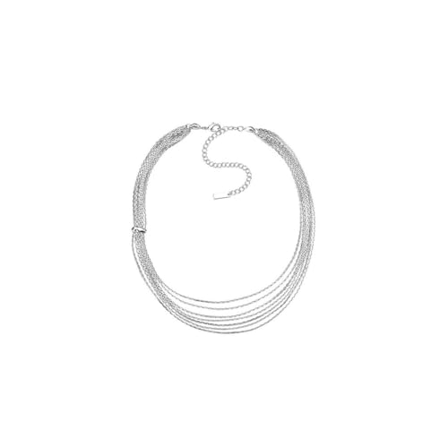 Bamboo Sea Halsketten, Mehrschichtige Halskette, einfache Halskette for Frauen, Party-Schmuck, Elegantes Schmuckzubehör Halskette für Damen(Silver) von Bamboo Sea