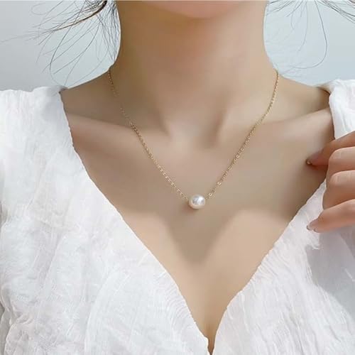 Bamboo Sea Halsketten, Minimalistische Perlenkette - Schlüsselbeinkette mit exquisitem Design, süßer und ätherischer Schmuck for Frauen Halskette für Damen Bamboo Sea Halsketten, Minimalistische Perlenkette - Schlüsselbeinkette mit exquisitem Design, süßer und ätherischer Schmuck for Frauen Halskette für Damen von Bamboo Sea