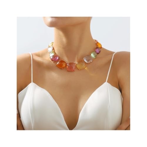 Bamboo Sea Halsketten, Modische farbige Gelee-Halsketten for Damen, geometrisches Halsketten-Set, Feiertags-Halsketten-Dekoration Halskette für Damen Bamboo Sea Halsketten, Modische farbige Gelee-Halsketten for Damen, geometrisches Halsketten-Set, Feiertags-Halsketten-Dekoration Halskette für Damen von Bamboo Sea