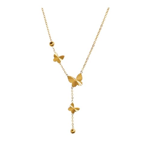 Bamboo Sea Halsketten, Personalisierte Y-förmige Halskette for Frauen – zierliche Schlüsselbeinkette, Schmuckgeschenk Halskette für Damen von Bamboo Sea