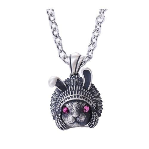 Bamboo Sea Halsketten, S925 Sterling Silber, Indischer Hase Anhänger, Herren- und Damen-Halskette, Paar-Pullover-Kette, Halskette für Damen Bamboo Sea Halsketten, S925 Sterling Silber, Indischer Hase Anhänger, Herren- und Damen-Halskette, Paar-Pullover-Kette, Halskette für Damen von Bamboo Sea