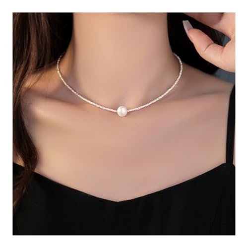 Bamboo Sea Halsketten, Schlichte Perlenkette – Elegante Lockbone-Kette for vielseitiges Tragen im Alltag Halskette für Damen von Bamboo Sea