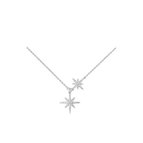 Bamboo Sea Halsketten, Sechs-Sterne-Halskette for Damen, S925-Sterlingsilber, Exquisite Kragenkette Halskette für Damen von Bamboo Sea