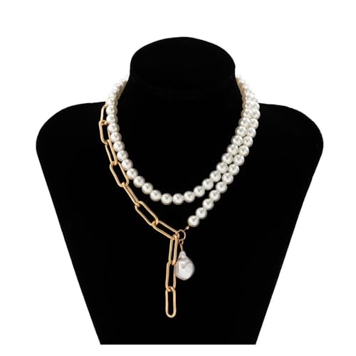 Bamboo Sea Halsketten, Temperamentförmige Perlenkette, kreativer unregelmäßiger Kettenkragen, Perlenkette for Mädchen Halskette für Damen von Bamboo Sea