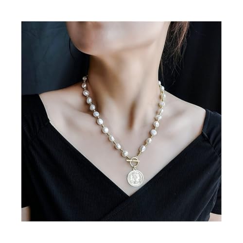Bamboo Sea Halsketten, Unregelmäßige Perlenkette, weibliche Scheibennische, mit Geschenkbox Halskette für Damen Bamboo Sea Halsketten, Unregelmäßige Perlenkette, weibliche Scheibennische, mit Geschenkbox Halskette für Damen von Bamboo Sea