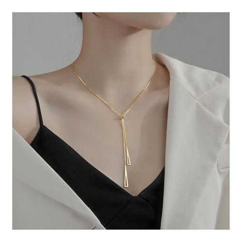Bamboo Sea Halsketten, Verstellbare dreieckige Quastenhalskette for Damen, Trendiger Anhängerschmuck Halskette für Damen von Bamboo Sea