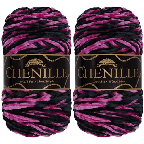 BambooMN Chenille-Garn, Kammgewicht, 100 g Knäuel, Avalon, mehrfarbiger Samt, Häkel- und Strickgarn, 2 Knäuel BambooMN Chenille-Garn, Kammgewicht, 100 g Knäuel, Avalon, mehrfarbiger Samt, Häkel- und Strickgarn, 2 Knäuel von BambooMN
