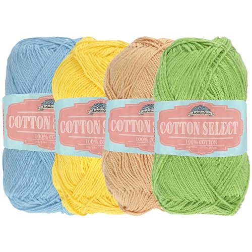 Cotton Select Sport-Garn, Farbpalette, 100% feine Baumwolle, Inspirationsortiment 87-4 Knäuel von BambooMN