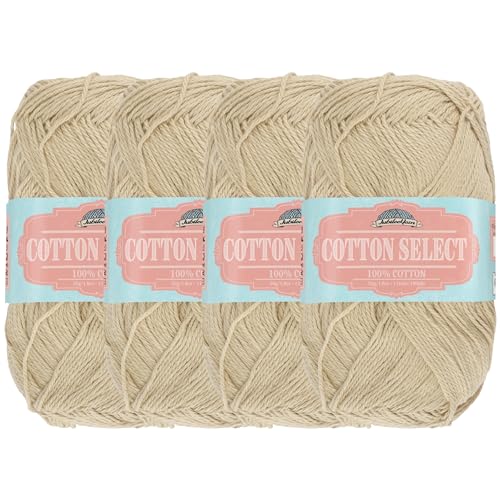 Cotton Select Sport Weight Garn, 100% feine Baumwolle, 4 Knäuel, Farbe 301, Braun Cotton Select Sport Weight Garn, 100% feine Baumwolle, 4 Knäuel, Farbe 301, Braun von BambooMN