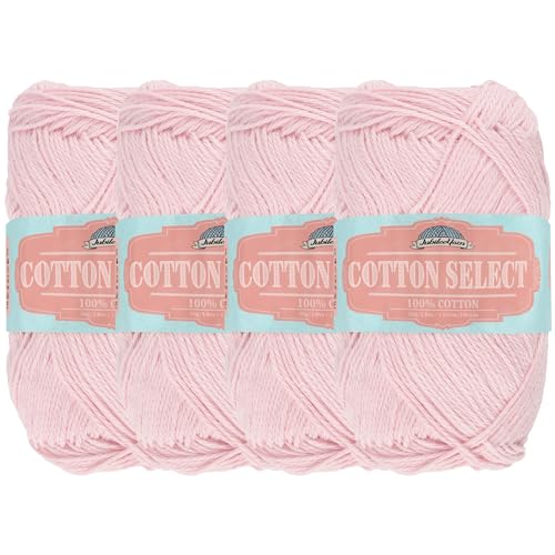Cotton Select Sport Weight Garn, 100% feine Baumwolle, 4 Knäuel, Farbe 305, Primrose Pink von BambooMN