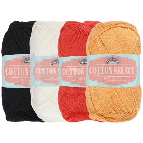 Cotton Select Sport Weight Garn, 100% feine Baumwolle – Inspiration Sortiment 89-4 Knäuel von BambooMN