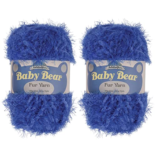 JubileeYarn Baby-Bären-Garn, grobes Polyesterfell, 100 g/Knäuel, Königsblau, 2 Knäuel von BambooMN