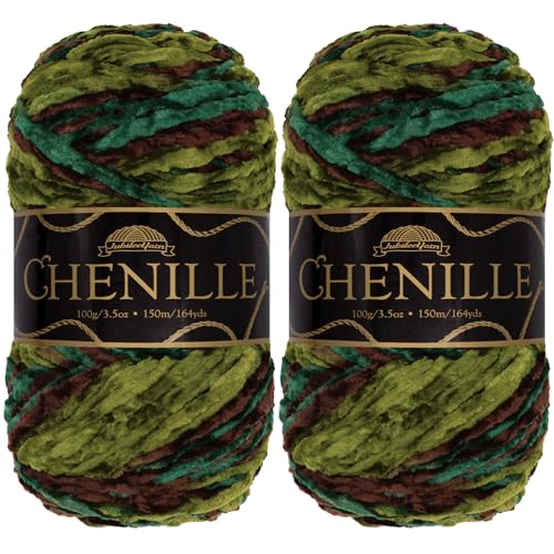JubileeYarn Chenille-Garn, Kammgarn, Polyester, 100 g/Knäuel, Camelot, 2 Knäuel JubileeYarn Chenille-Garn, Kammgarn, Polyester, 100 g/Knäuel, Camelot, 2 Knäuel von BambooMN