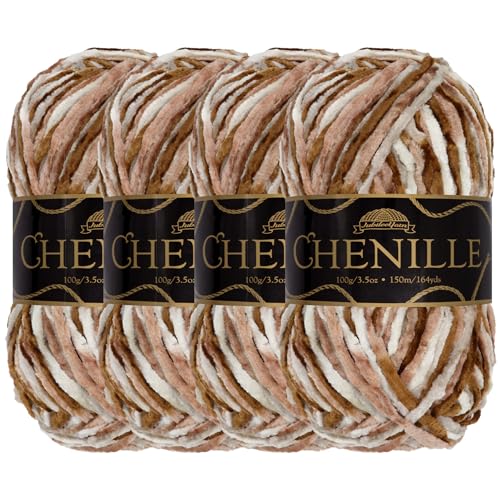 JubileeYarn Chenille-Garn, Kammgarn, Polyester, 100 g/Knäuel, Lemuria, 4 Knäuel JubileeYarn Chenille-Garn, Kammgarn, Polyester, 100 g/Knäuel, Lemuria, 4 Knäuel von BambooMN