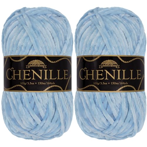 JubileeYarn Chenille-Garn, Kammgewicht, 100 g/Knäuel, 2 Knäuel, 116 Empyrean von BambooMN