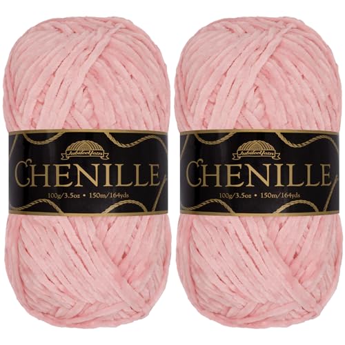 JubileeYarn Chenille-Garn, Kammgewicht, 100 g/Knäuel, 2 Knäuel, 124 Rosmarin) von BambooMN