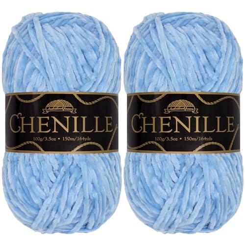 JubileeYarn Chenille-Garn, Kammgewicht, 100 g/Knäuel, 2 Knäuel, 125 Himmelsgottheit) von BambooMN