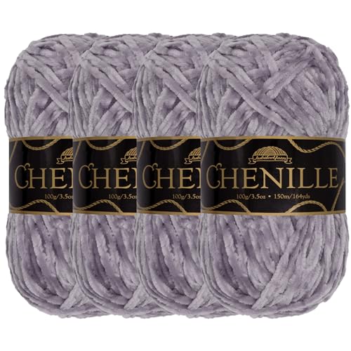 JubileeYarn Chenille-Garn, Kammgewicht, 100 g/Knäuel, 4 Knäuel, 104 Immergrün JubileeYarn Chenille-Garn, Kammgewicht, 100 g/Knäuel, 4 Knäuel, 104 Immergrün von BambooMN