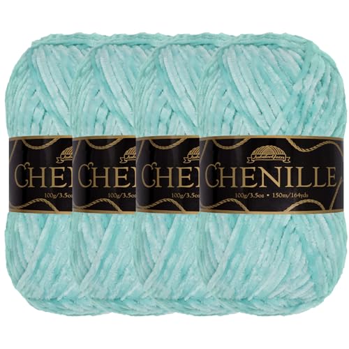 JubileeYarn Chenille-Garn, Kammgewicht, 100 g/Knäuel, 4 Knäuel, 136 Mochi JubileeYarn Chenille-Garn, Kammgewicht, 100 g/Knäuel, 4 Knäuel, 136 Mochi von BambooMN
