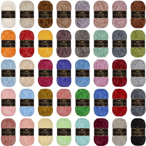 JubileeYarn Chenille-Garn, Kammgewicht, 100 g/Knäuel, 4 Knäuel von BambooMN