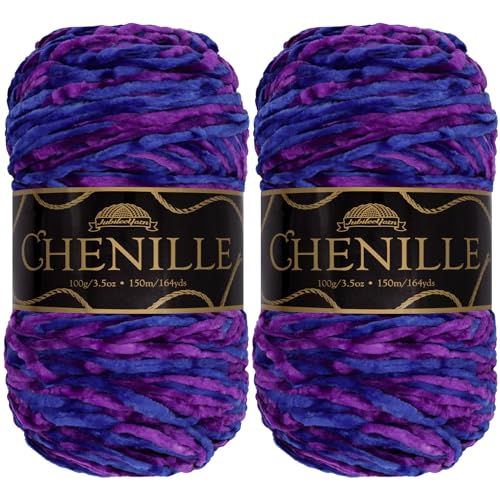 JubileeYarn Chenille-Garn, Kammgewicht, 100 g/Knäuel, Elysium, 2 Knäuel JubileeYarn Chenille-Garn, Kammgewicht, 100 g/Knäuel, Elysium, 2 Knäuel von BambooMN