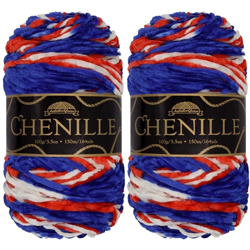 JubileeYarn Chenille-Garn – Kammgewicht – 100 g/Knäuel – Aztlán – 2 Knäuel von BambooMN