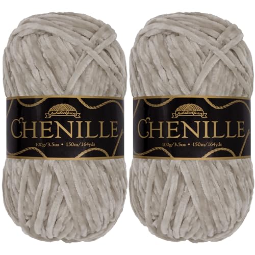 JubileeYarn Chenille-Garn – Kammgewicht – 100 g/Knäuel – Luna – 2 Knäuel von BambooMN