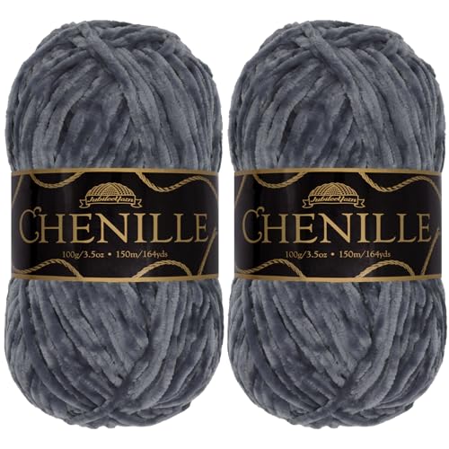 JubileeYarn Chenille-Garn – Kammgewicht – 100 g/Knäuel – Phantasma – 2 Knäuel von BambooMN