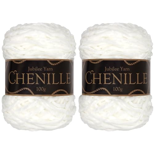 JubileeYarn Chenille-Garn – Kammgewicht – 100 g/Kuchen – Zirkonia – 2 Kuchen von BambooMN