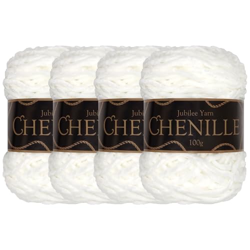 JubileeYarn Chenille-Garn – Kammgewicht – 100 g/Kuchen – Zirkonia – 4 Kuchen von BambooMN