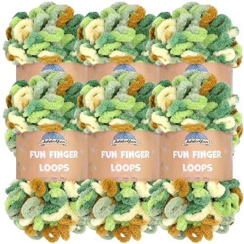 JubileeYarn Fun Fingerschlaufen-Garn, 100 g/Knäuel, Jumbo-Polyester, Auxo, 6 Knäuel JubileeYarn Fun Fingerschlaufen-Garn, 100 g/Knäuel, Jumbo-Polyester, Auxo, 6 Knäuel von BambooMN
