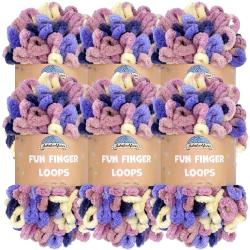 JubileeYarn Fun Fingerschlaufen-Garn, Jumbo-Polyester, 100 g/Knäuel, Boreas, 6 Knäuel JubileeYarn Fun Fingerschlaufen-Garn, Jumbo-Polyester, 100 g/Knäuel, Boreas, 6 Knäuel von BambooMN
