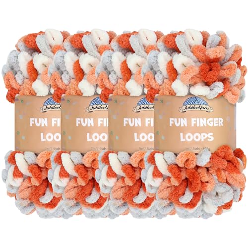 JubileeYarn Fun Fingerschlaufen-Garn, Polyester, Jumbo-Gewicht, 100 g/Knäuel, Ares, 4 Knäuel JubileeYarn Fun Fingerschlaufen-Garn, Polyester, Jumbo-Gewicht, 100 g/Knäuel, Ares, 4 Knäuel von BambooMN