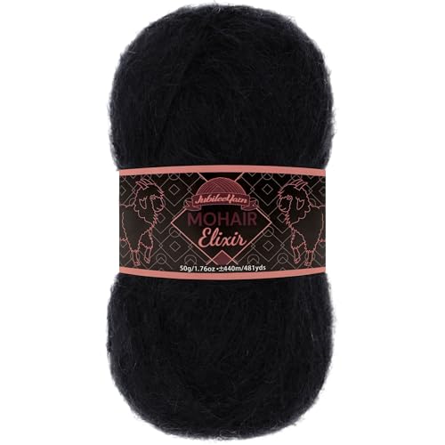 JubileeYarn Mohair Elixir Garn, 50 g/Knäuel, Baby-Wollmischung, Chocotini, 1 Knäuel von BambooMN