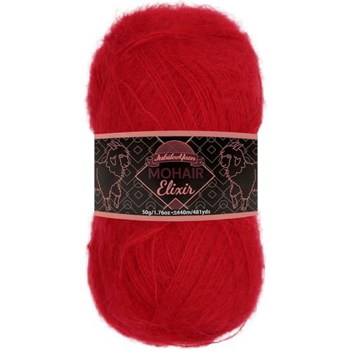 JubileeYarn Mohair Elixir Garn, 50 g/Knäuel, Baby-Wollmischung, kosmopolitisch, 1 Knäuel von BambooMN