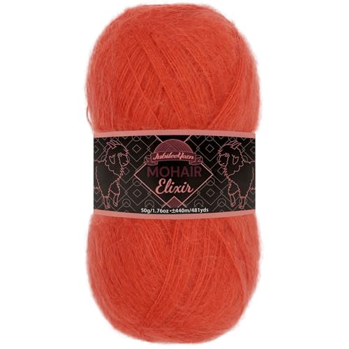 JubileeYarn Mohair Elixir Garn, 50 g/Knäuel, Babywollmischung, Mimose, 1 Knäuel von BambooMN