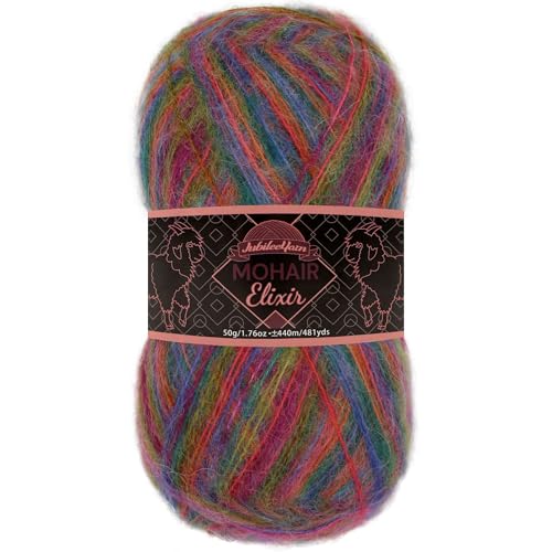 JubileeYarn Mohair Elixir Garn, 50 g/Knäuel, Babywollmischung, Pfirsich-Bellini, 1 Knäuel von BambooMN