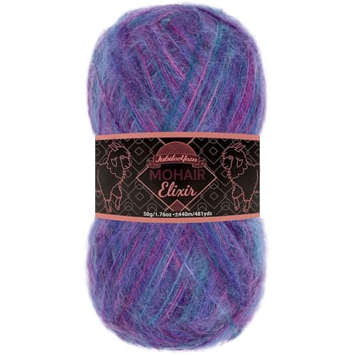 JubileeYarn Mohair Elixir Garn, 50 g/Knäuel, Babywollmischung, Purple Haze, 1 Knäuel von BambooMN