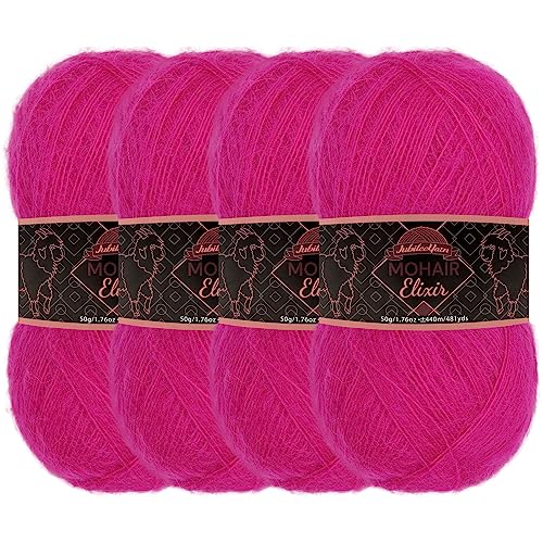 JubileeYarn Mohair Elixir Garn, 50 g/Knäuel, Babywollmischung, Violet Fizz, 4 Knäuel JubileeYarn Mohair Elixir Garn, 50 g/Knäuel, Babywollmischung, Violet Fizz, 4 Knäuel von BambooMN