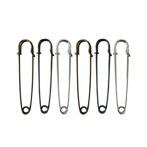 6 STÜCKE 3 Zoll große Sicherheitsnadeln Oversize Jumbo Sicherheitsnadeln Pullover Schal Clips Broschen Verschlüsse für Decken Röcke Handwerk Broschenherstellung von Bamboopack