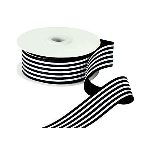 Ripsband, gestreift, für Kleidung, Verzierungen, Verpackungen, DIY, Haarschmuck, Basteln, 25 mm x 220 mm, Schwarz und Weiß Ripsband, gestreift, für Kleidung, Verzierungen, Verpackungen, DIY, Haarschmuck, Basteln, 25 mm x 220 mm, Schwarz und Weiß von Bamboopack
