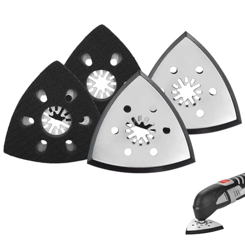 4 Stück Schleifplatte Multitool Schleifplatte Fein Schleifplatte Fein Multimaster Schleifplatte Dreieckschleifer Schleifpapier Schleifplatte Dreieck Fein Schleifteller (93mm) von Bamyli