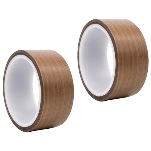 Bamyli 2 Rollen Teflonband Selbstklebend 15mmx10mx0.18mm(T), Hitzebeständiges Klebeband, Isolierband für Vakuumierer, Hitzebeständig bis 260°C, Teflonband PTFE Abriebfest Antistatisch von Bamyli