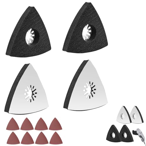 Bamyli 4 Stück 80 mm Dreieck Schleifteller Multitool Schleifteller Austauschbares Schleifpapierr für Holz, Metall, Hartplastik, Putz, Schleifen, Entrosten Bamyli 4 Stück 80 mm Dreieck Schleifteller Multitool Schleifteller Austauschbares Schleifpapierr für Holz, Metall, Hartplastik, Putz, Schleifen, Entrosten von Bamyli