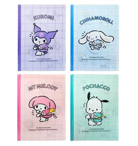 Kitty & Friends Aktenordner mit vertikaler Schiene, offizielles Lizenzprodukt, 4 verschiedene Designs, für Dokumentenaufbewahrung im A4-Format, 4 Zeichen von Bandal & Neoul